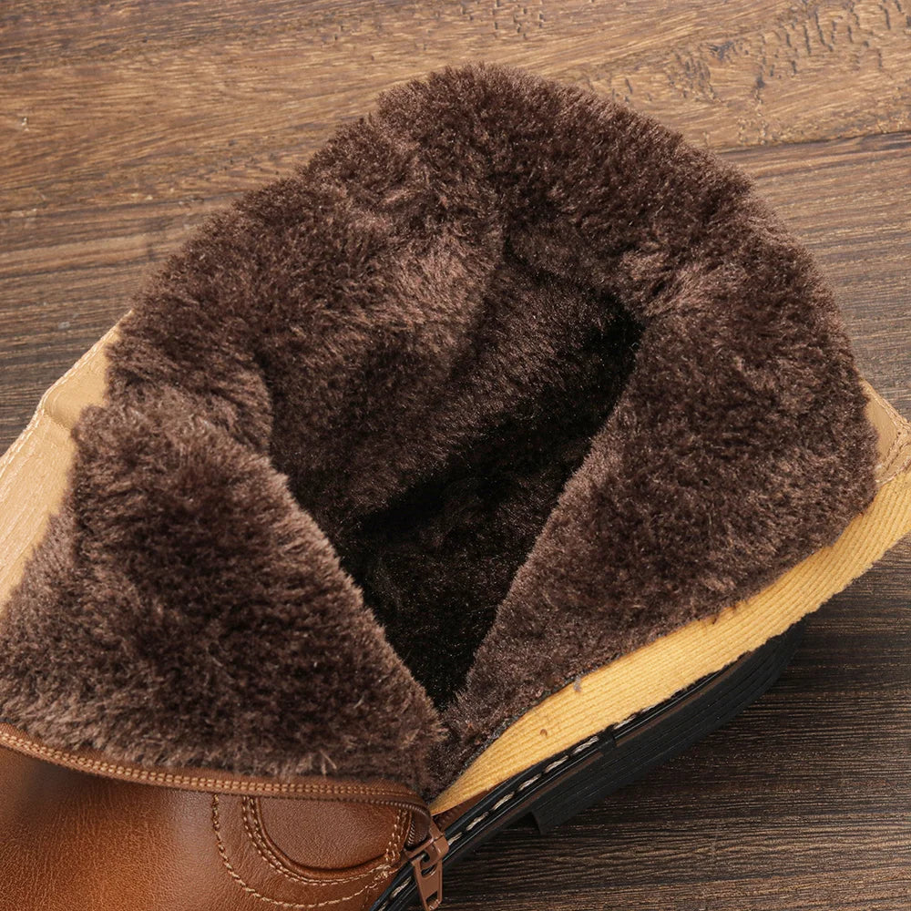 Men Winter Boots Vintage Ankle Warm Men's Winter Shoes #5278