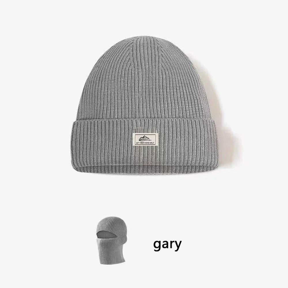 Winter Sports Thermal Balaclava Hat, Wind Resistant Knit Full Face Mask Earmuff Cap Ski Cycling Running for Men Women