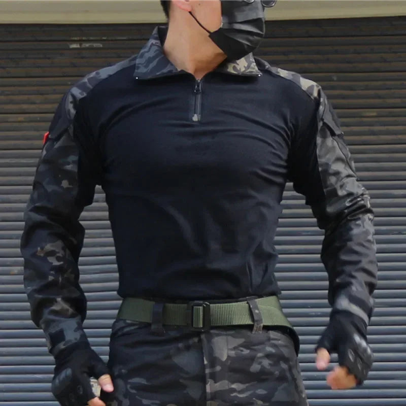 Combat Uniform Tactical Suit Multicam Camo Fleece Jacket Field Airsoft Training Workwear Outdoor Hunting Shirt Cargo Pants Men