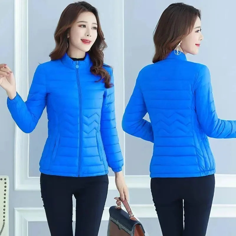 2026 New Women Parkas Winter Jacket Down Cotton Jacket Warm Korean Casual Lightweight Solid Color Parka Female Snow Coat Outwear