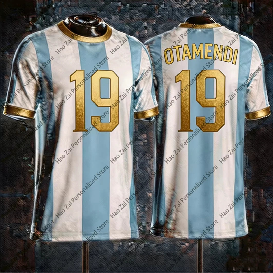 2026 Messi Commemorative Edition Jersey/T-Shirt Special Edition—Men's Argentina Sports T-Shirt and Kids' Soccer Training Set