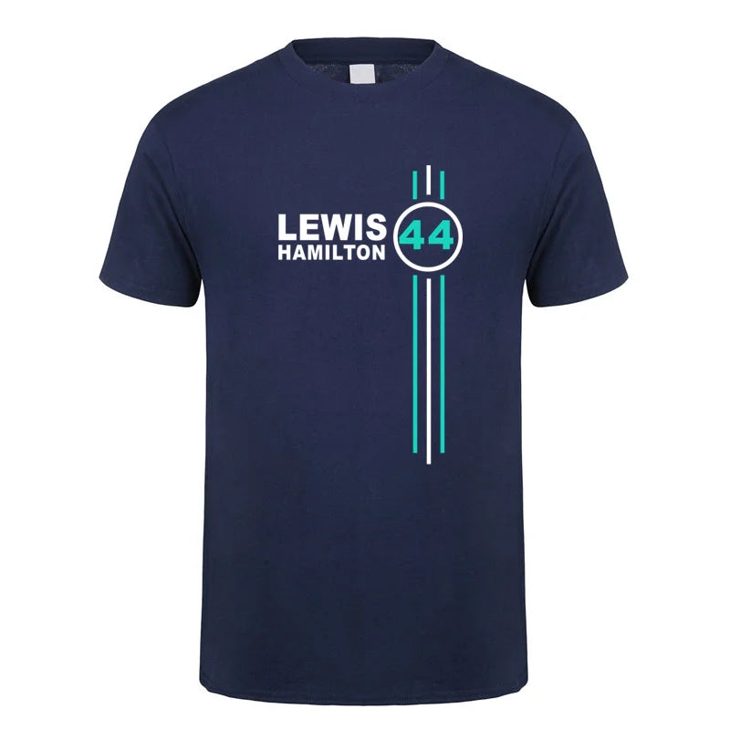 Lewis Hamilton 44 T Shirt Summer Men Cotton Short Sleeve T-shirts Lewis Hamilton Man Tops Tee LH-407
