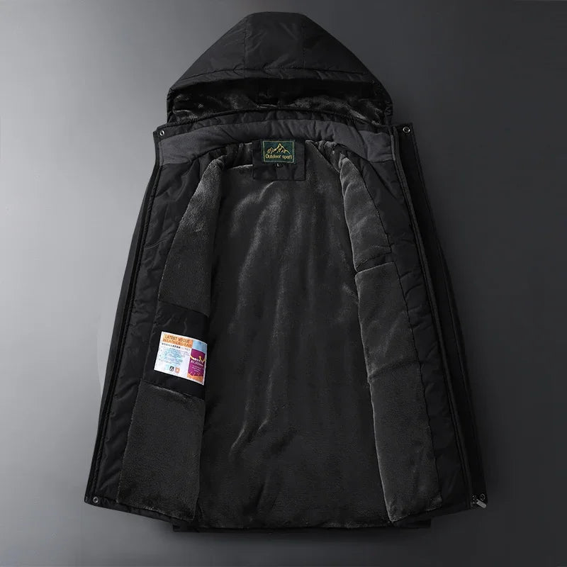 Men's Large Size Jacket Winter 2024 Outerwear Oversize Coat Fleece Down Warm Parka Male 9XL Big 8XL Hooded Waterproof Jacket Men