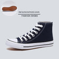 High-Top Casual Canvas Shoes for Men Trendy Korean Style Versatile Couple Shoes Summer Flat Bottom Rubber Sole Ankle Cover