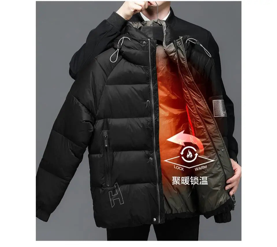 Male Parkas High Quality Casual White Duck Down Parkas Jacket Male Large Size 5XL Men Winter Jacket Men Warm Thick Hooded Coats
