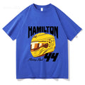 Lewis Hamilton Helmet T-shirt Men's Women's Summer Cotton Y2K Clothing Fashion Oversize Short-sleeved Top Unisex Streetwear