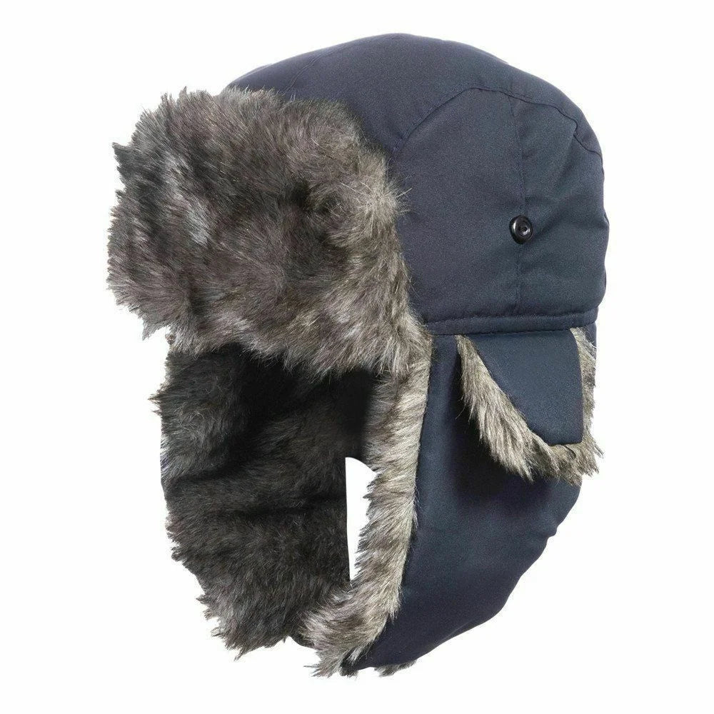 Men's Winter Trapper Aviator Trooper Earflap Warm Russian Waterproof Ski Hat Bumper Cap Russian Warm Ear Protectors Hats