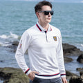2024 New Solid Color Polo Shirts Men Thicken Stretch Cotton Polos Autumn Clothing Bruce&Shark Fashion Embroidered Men Basic Tops