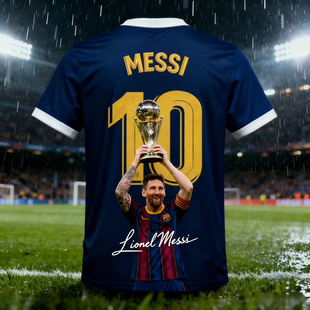 2026 Men's Lionel Messi 10 Barcelona T-shirt, Football Fan Jersey, Quick Dry Short Sleeve Tee, Soccer Sports Casual Shirt