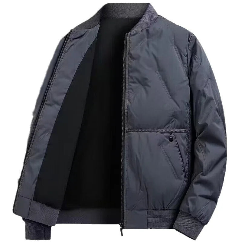Black Bomber Collar Winter Thickened Men's Jacket Down Cotton Padded Casual Trendy Parkas Versatile Warm Coat