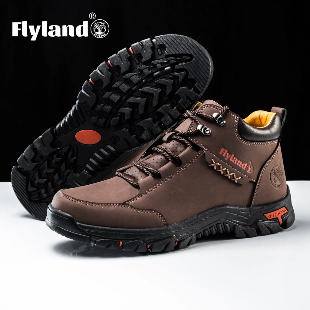 FLYLAND Fashionable Casual Men's Shoes High Top Outdoor Sports Shoes Comfortable And Safe Ankle Boots