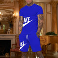 2026 New Men's Fashionable Sportswear Summer Wear Men's Fitness Wear Short-Sleeved T-Shirt and Shorts Quick Drying 2-Piece S