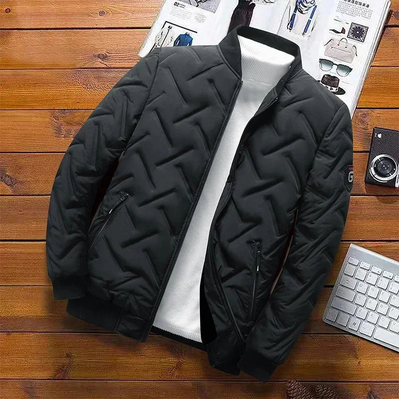 Autumn/Winter New Men's Cotton Coat Jacket 2025 Trendy Stand Collar Lightweight Warm Top Wholesale Casual Scene Regular Type