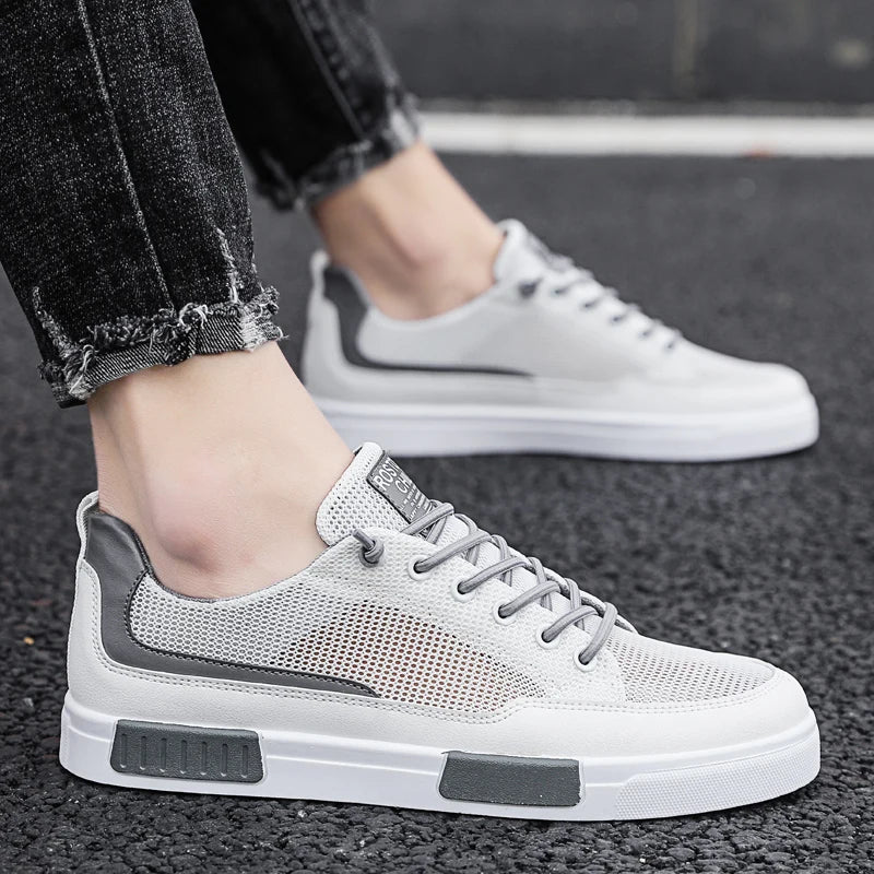 Large Size 46 Men Shoes Summer Mesh Vulcanized Breathable Walking Sport Shoes For Men Flat Sneakers Fashion Skateboarding Shoes
