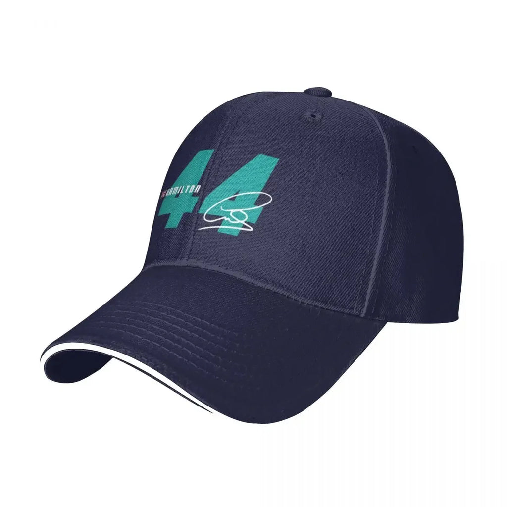 White Lewis Hamilton Blue 44 Motor Camping Baseball Caps Women Unisex Male Beach Sunscreen Hats Hip Hop Trucker Cap