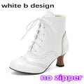 Victorian Boots For Women Vintage Granny Boots Cosplay Costume Shoes Renaissance Ankle Boots High Heel Lace Up Booties With Zip