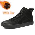 High Quality Men Snow Boots Winter Plush Warm Mens Lace-Up Ankle Boots Luxury Brand Non-slip Male Sneakers Genuine Leather Botas