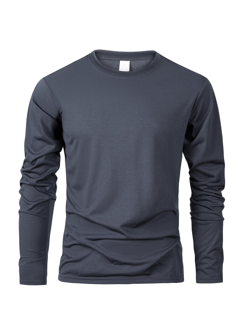 Men‘s Solid Color Long Sleeve T-shirt Fashion Cotton Men's T Shirts Simple Casual O-neck Unisex Tops Fitness Run Sports Pullover