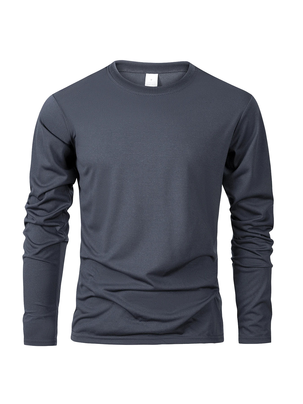 Men‘s Solid Color Long Sleeve T-shirt Fashion Cotton Men's T Shirts Simple Casual O-neck Unisex Tops Fitness Run Sports Pullover