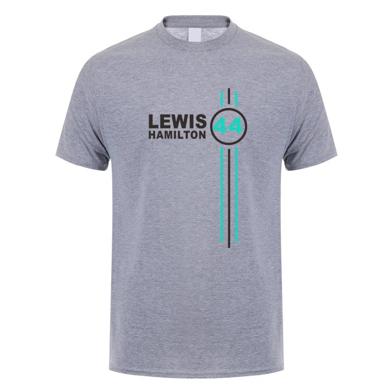 Lewis Hamilton 44 T Shirt Summer Men Cotton Short Sleeve T-shirts Lewis Hamilton Man Tops Tee LH-407