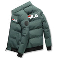 Fashion autumn and winter short men's thick warm coat, outdoor windproof new zipper printed men's casual jacket M-5XL
