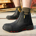 Brown  Nubuck leather Safety Boot , yellow Nubuck leather No Lace safety boot composite toe