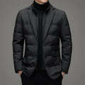 Winter New Fashion Suit Blazers Clothes Men's Solid Color Detachable Stand Collar Long Sleeve Casual Business Trendy Down Coats