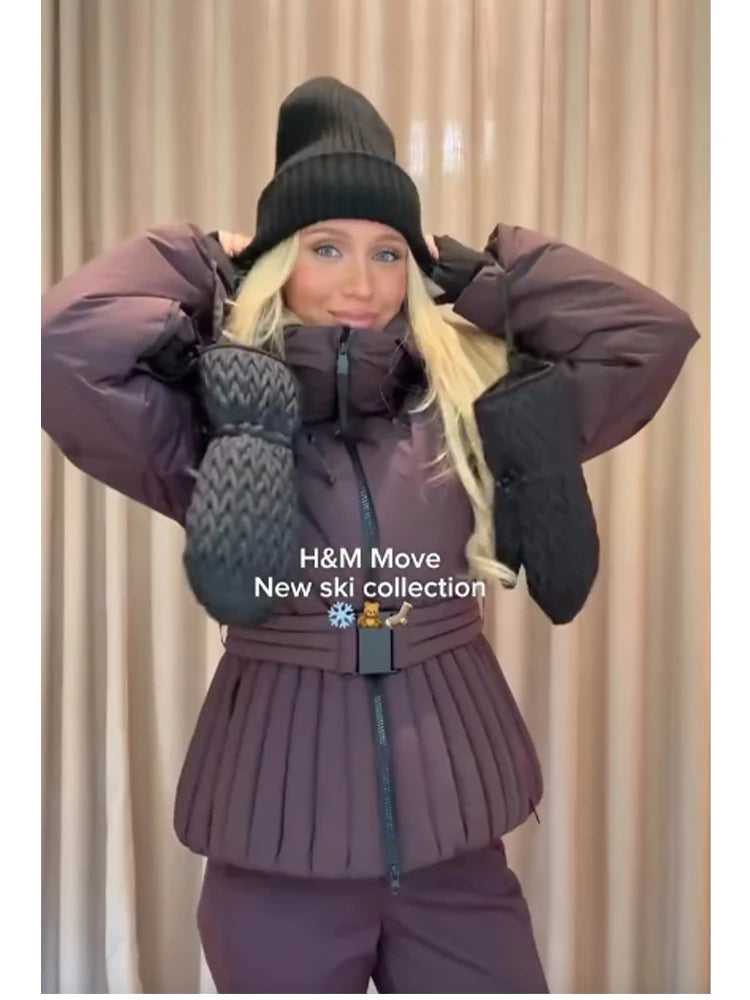 Women Casual Belted Hooded Cotton Coat Solid Full Sleeves Stand Collar Zipper Padded Jacket 2026 Lady Winter Daily Outwear New
