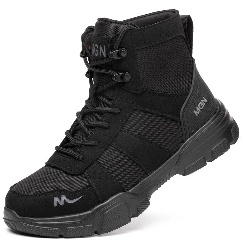 Camouflage Safety Boots Men and Women Work Indestructible Shoes Climbing Steel Toe Protective Boots Anti-puncture Safety Shoes