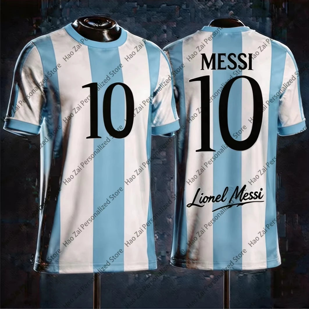 2026 Messi Commemorative Edition Jersey/T-Shirt Special Edition—Men's Argentina Sports T-Shirt and Kids' Soccer Training Set