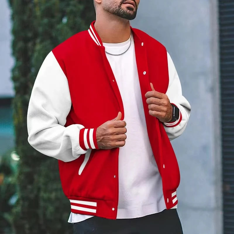 Autumn and Winter New Men's Fashion Buttons Fashion Versatile Multi-color Men's and Women's Streetwear Baseball Jacket