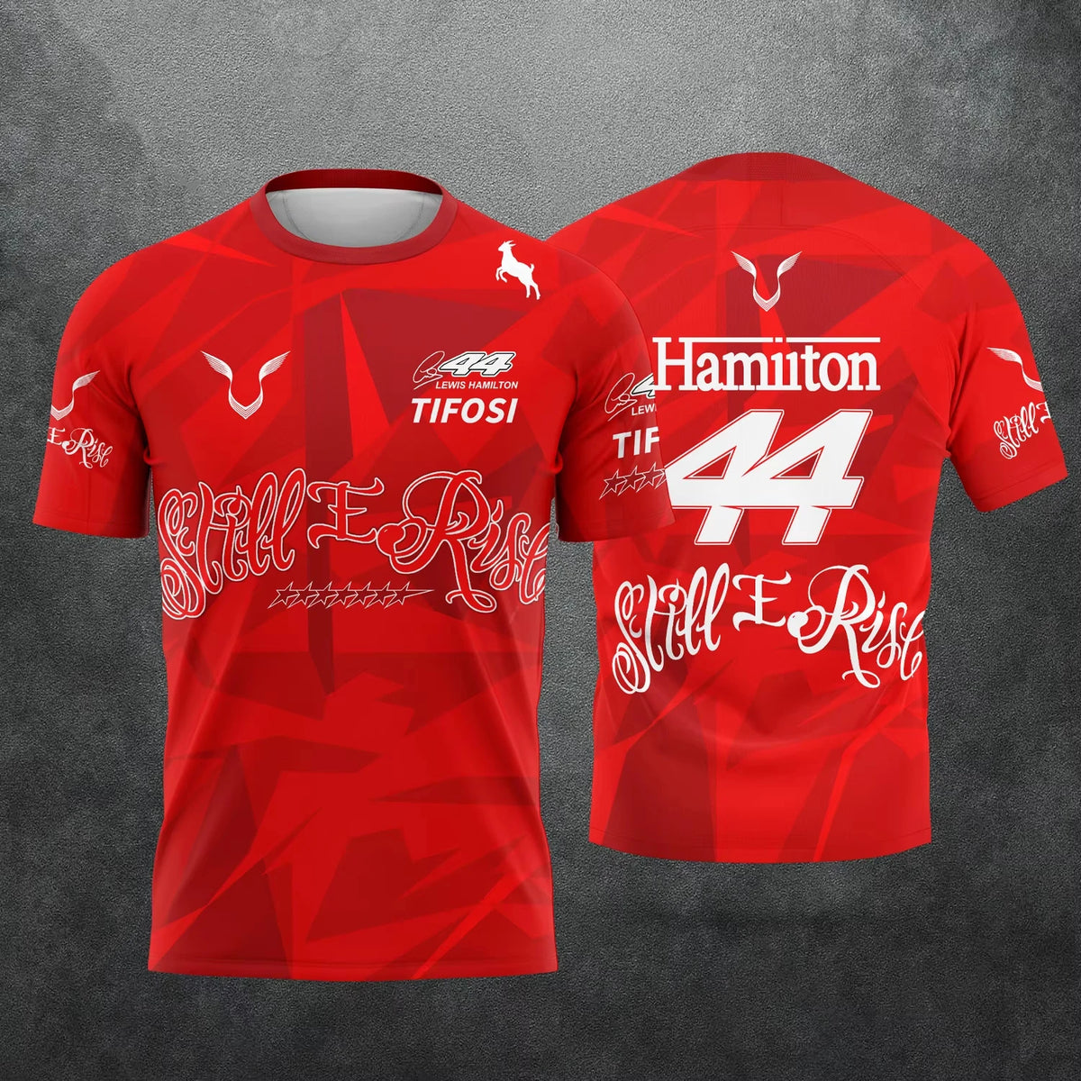 Family Lewis Hamilton 44 Still I Rise Graphic Short Sleeve Jersey Quick Dry Breathable Light Racing T-Shirt for Adult Fans