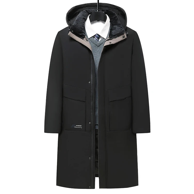 Thicken Coat Hooded Jacket Overcoat Keep Warm coats Men winter long warm Parkas Coat Windbreaker Big Pockets Winter Parkas Men