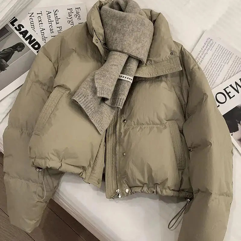 Fashionable Short Puffer Jacket Women's Loose Fit Thickened Wash-Free Korean Style Bread Coat Autumn Winter New Arrival