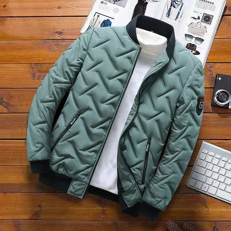 Autumn/Winter New Men's Cotton Coat Jacket 2025 Trendy Stand Collar Lightweight Warm Top Wholesale Casual Scene Regular Type