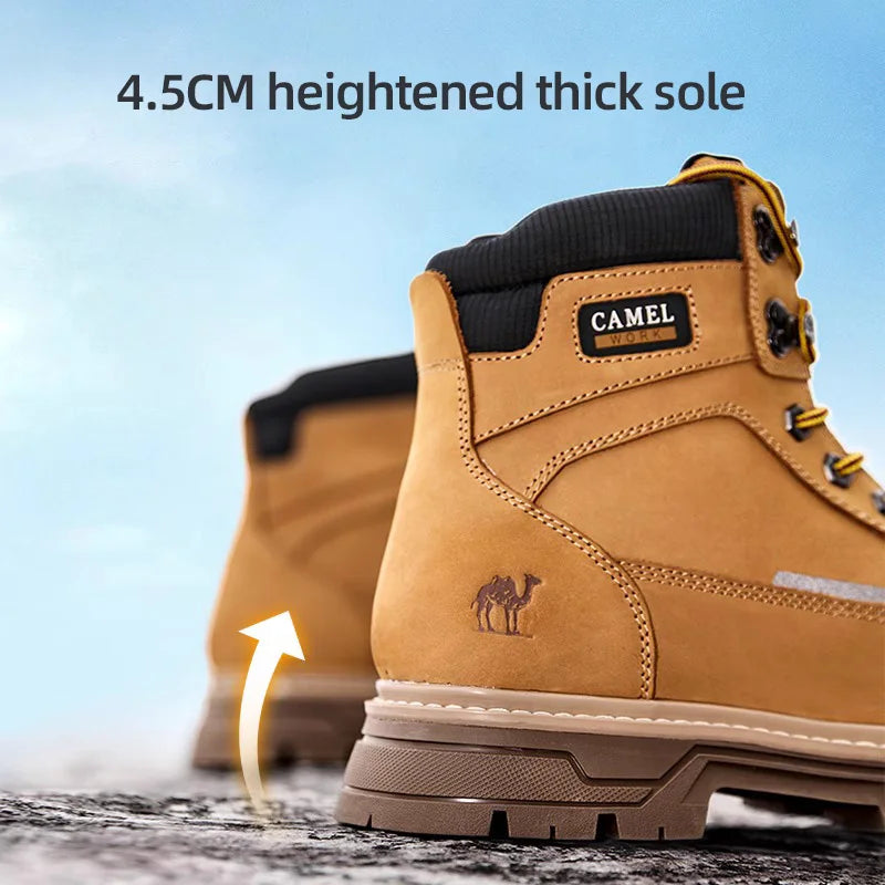 GOLDEN CAMEL Men's Winter Boot Plus Velvet Warm Thick Sole Hiking Shoes for Men Outdoor Travel High Top Mountaineering Snow Boot