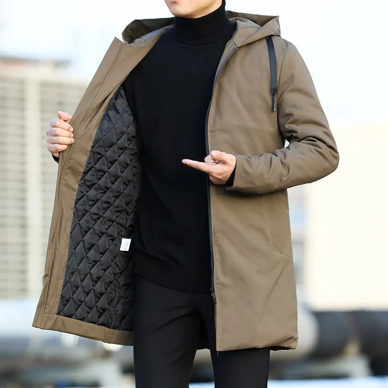 Autumn Winter Men's Trench Coat Male Windbreaker Outerwear Jaquet Man Coat Men Casual Thicken Warm Hooded Parkas Men Jackets