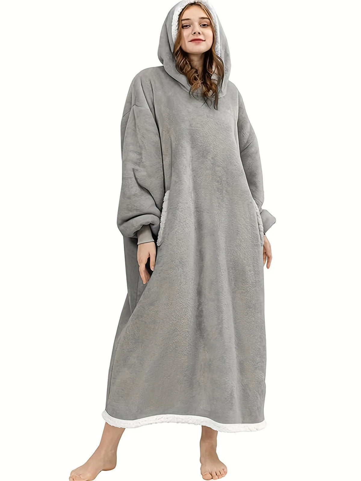Oversized Hoodie Blanket with Sleeves Winter Warm Fleece Sweatshirt Blankets For Women Men Pullover TV Blanket Hoodie 120/150cm