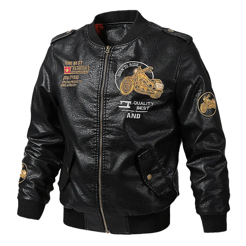 Men's Youth Slim Fit PU Leather Jacket 2025 Autumn Winter Fashionable Urban Standing Collar Tough Style