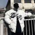 Winter PU Leather Baseball Jacket Men and Women Trend Patchwork Letter Embroidery Coats Autumn Casual Loose Mens Jackets New