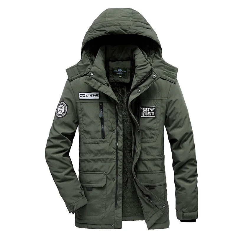 Fashion Winter Parka Military Men Thicken Hooded Coats Casual Warm Windbreaker Male Military Winter Jackets Outerwear Clothing