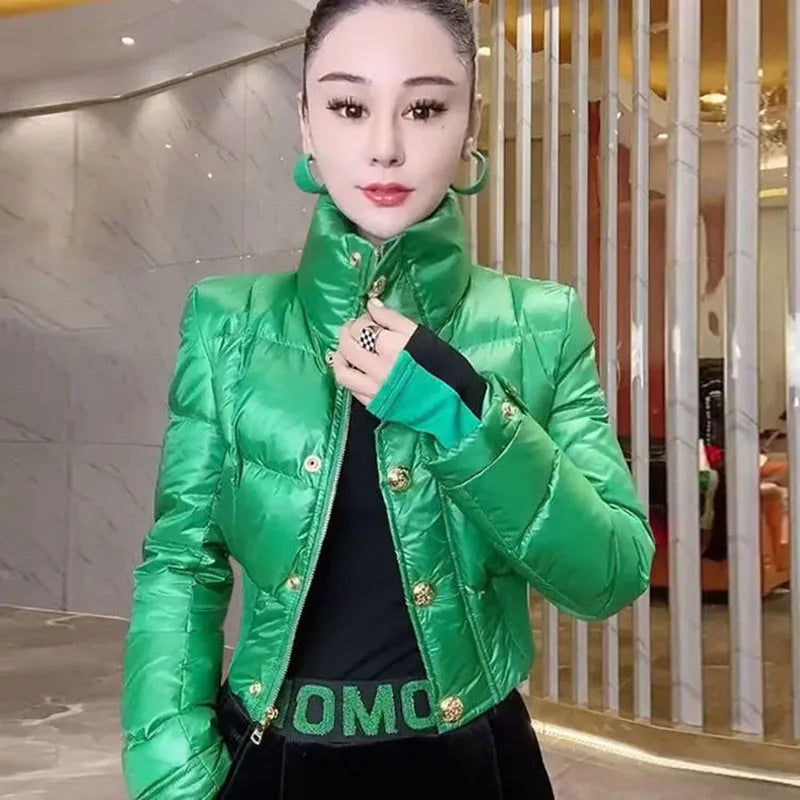 Female Fashion Short Cotton Jacket Women Autumn Winter New Coat Slim Fit Keep Warm Down Cotton Outcoat Lady Parkas Outerwear Top