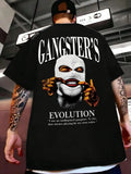 Hot selling new men's portrait pattern polyester hip-hop luxurious breathable round neck T-shirt outdoor street casual top
