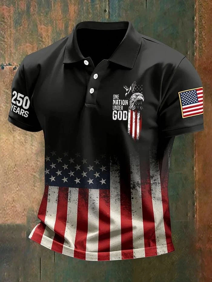 2026 New America 250th Anniversary Polo Shirt USA Flag 1776–2026 Patriotic Tees American Independence Day Clothes Fourth Of July