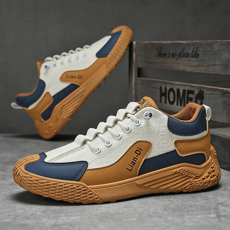 Spring and Autumn Fashion Elastic Band Sneakers for Men, Versatile Trendy Casual Shoes, Student Running Shoes, Soft-Soled Lightweight Men's Shoes
