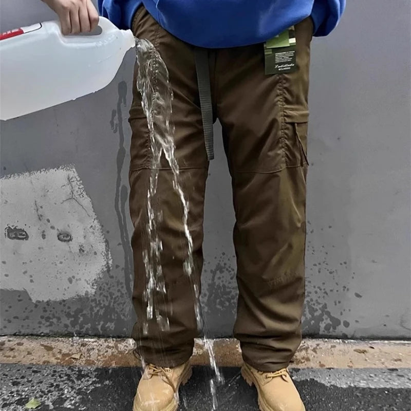 S-6XL Winter Cotton Padded Fleece Pants Men Plus Size Multi Pocket Workwear Cargo Pants Outdoor Windproof Warm Soft Trousers
