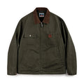 Maden Retro Heavyweight Canvas Detroit Jacket Corduroy Collar Hunting Short Zip-Up Jacket with Pockets Men's Autumn Outerwear