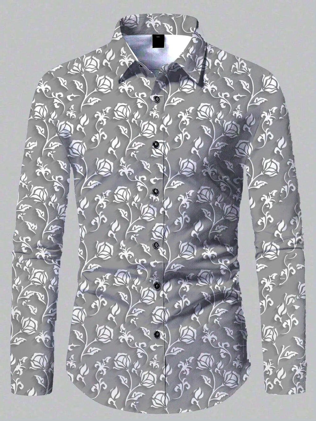 High Quality Comfortable Shirt Beach Sun Casual Slim Fit Fashion Mens Shirt Fashion Long Sleeve Shirt 3d Printed Floral Pattern