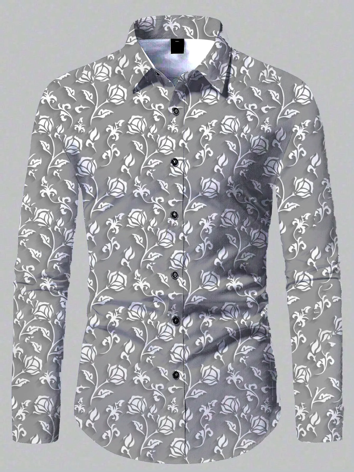 High Quality Comfortable Shirt Beach Sun Casual Slim Fit Fashion Mens Shirt Fashion Long Sleeve Shirt 3d Printed Floral Pattern