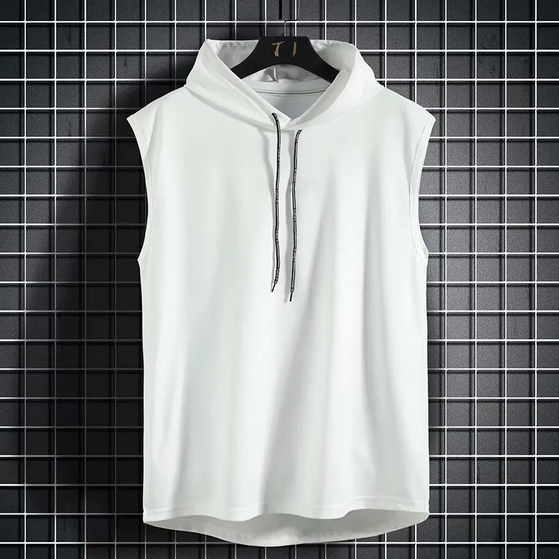 2018 Mens Sleeveless Hoodies Fashion Casual Zipper Hooded Sweatshirt Men bodybuilding tank top sporting Shirt waistcoat vest gym